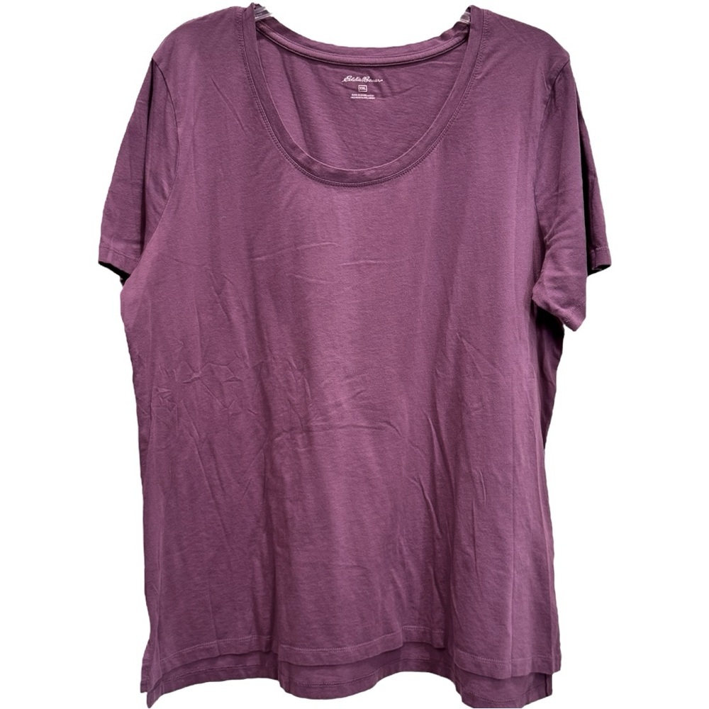 NEW Eddie Bauer Size XXL Concord Grape Cotton/Modal Scoop Neck Short-Sleeve Tee - Picture 2 of 4